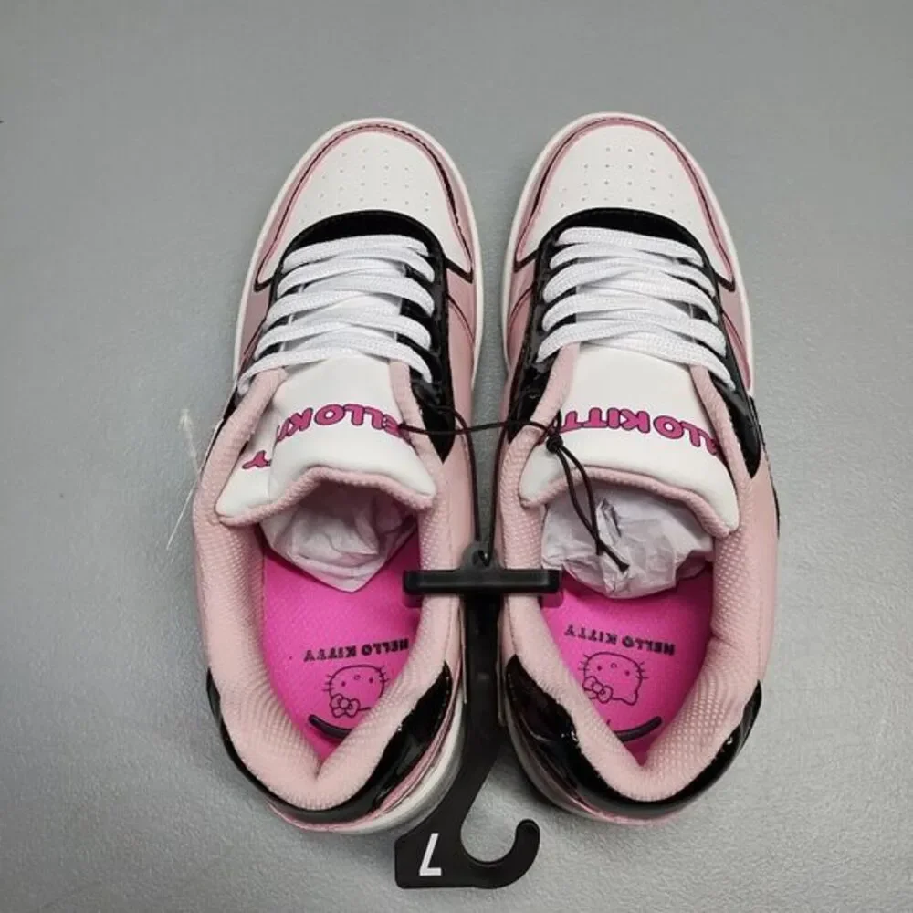 Hello Kitty Sneakers Shoes Womens Sz 7 Pink Comfort Manmade Lace Up WMHK24BB001 - Picture 7 of 15
